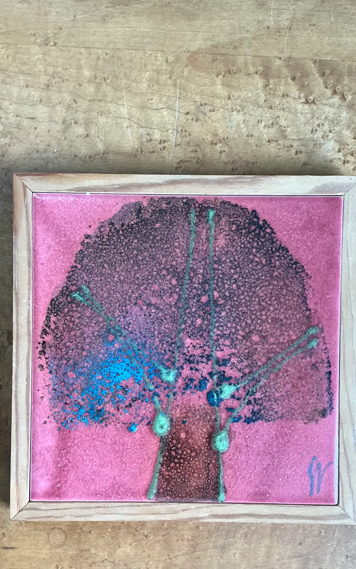 Vintage Abstract Ceramic Tile Art