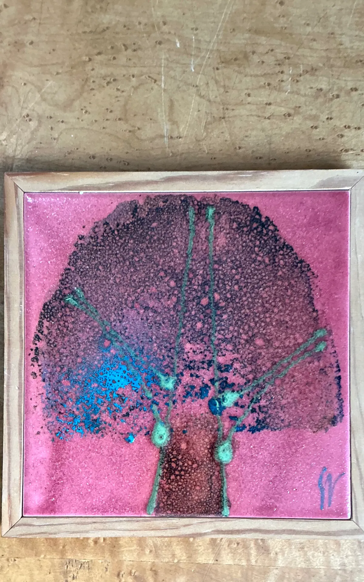 Vintage Abstract Ceramic Tile Art — additional photo 2