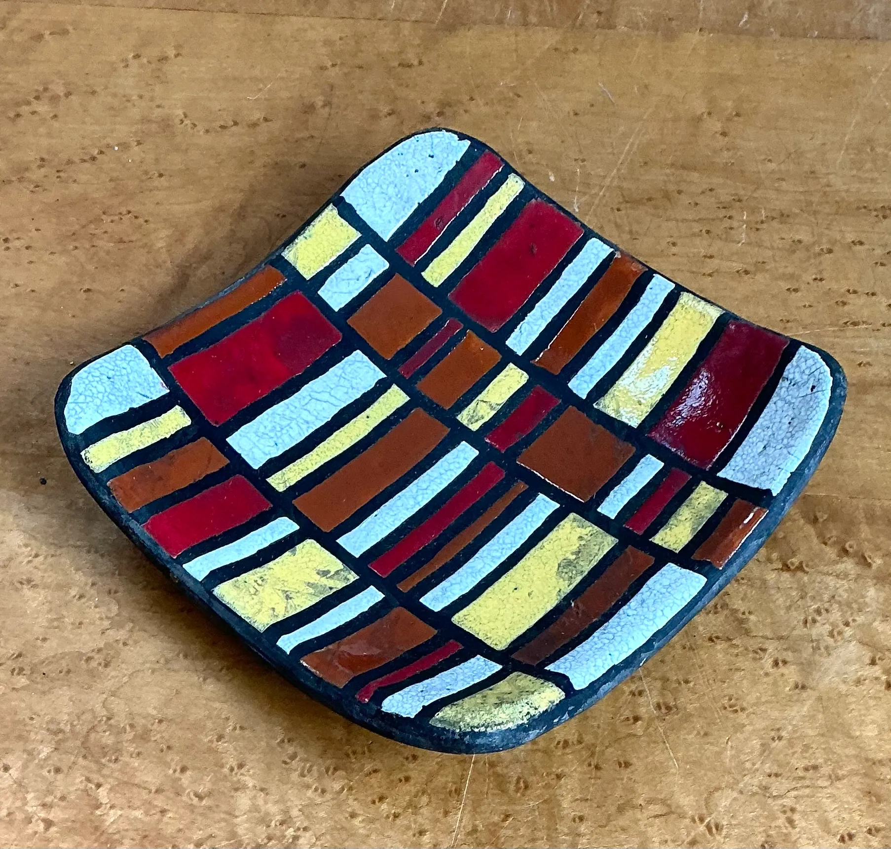 Vintage Abstract Ceramic Tile Dish — additional photo 7