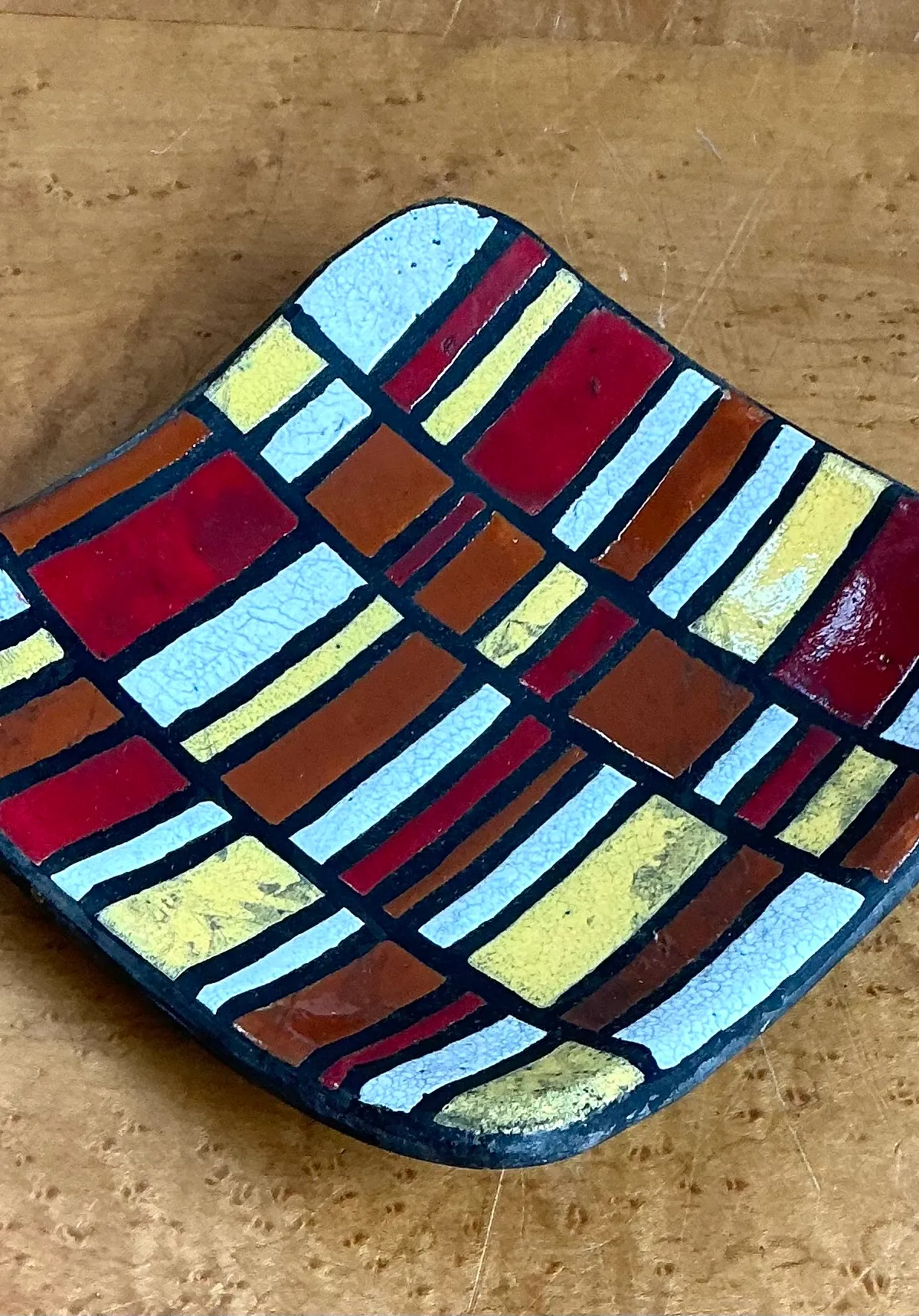 Vintage Abstract Ceramic Tile Dish — additional photo 7
