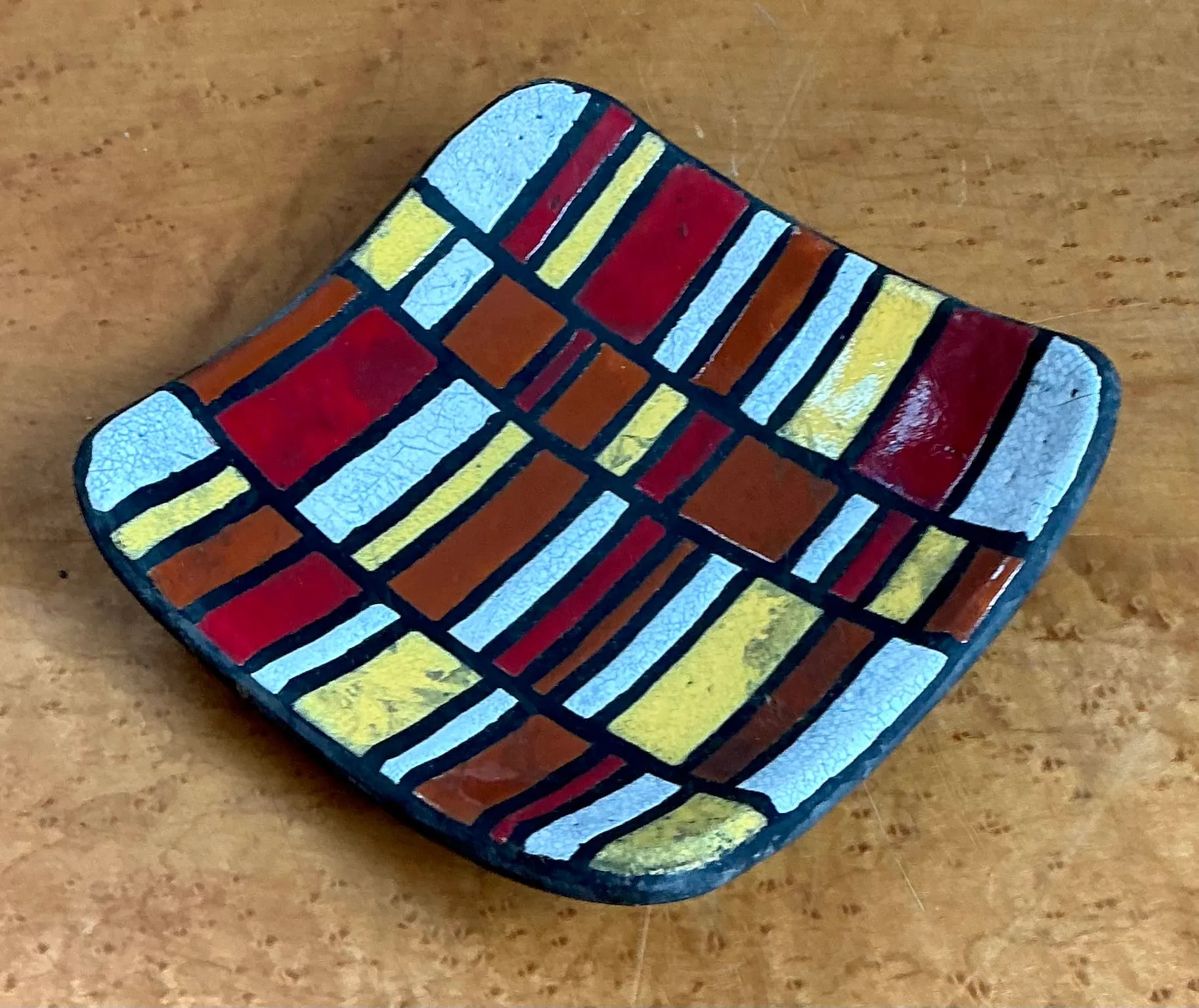 Vintage Abstract Ceramic Tile Dish — additional photo 8