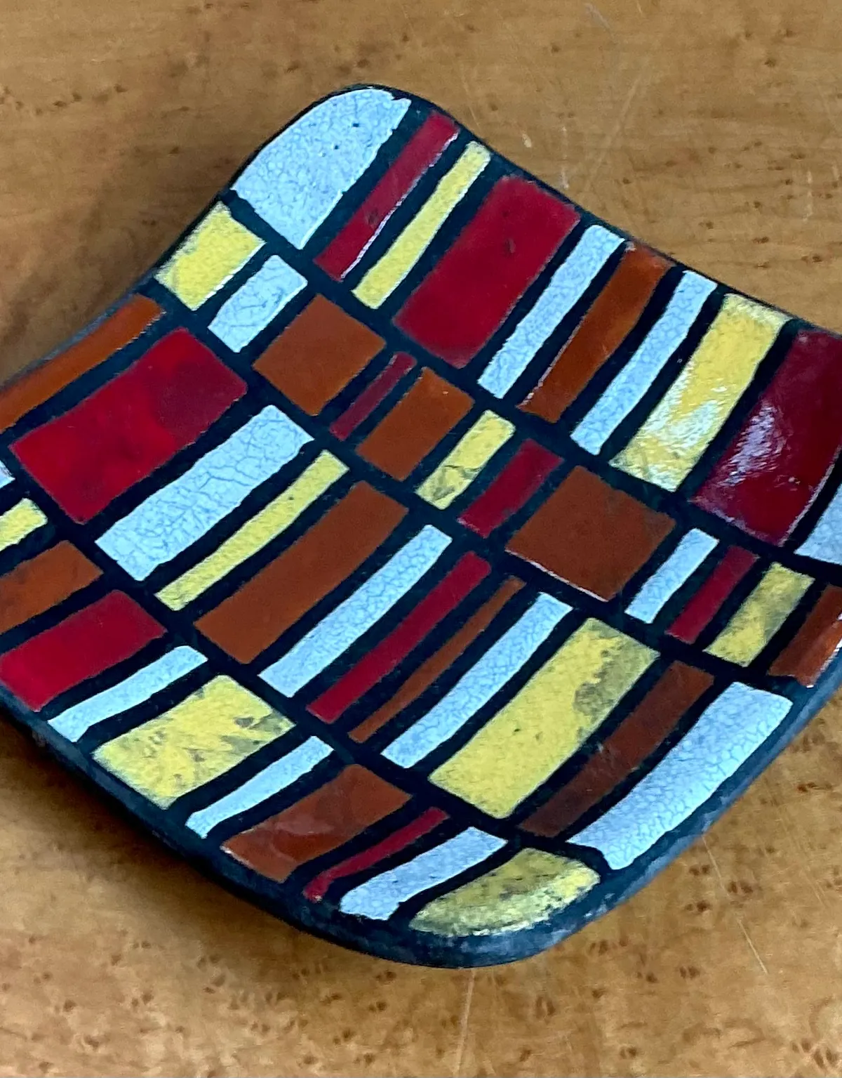 Vintage Abstract Ceramic Tile Dish — additional photo 8