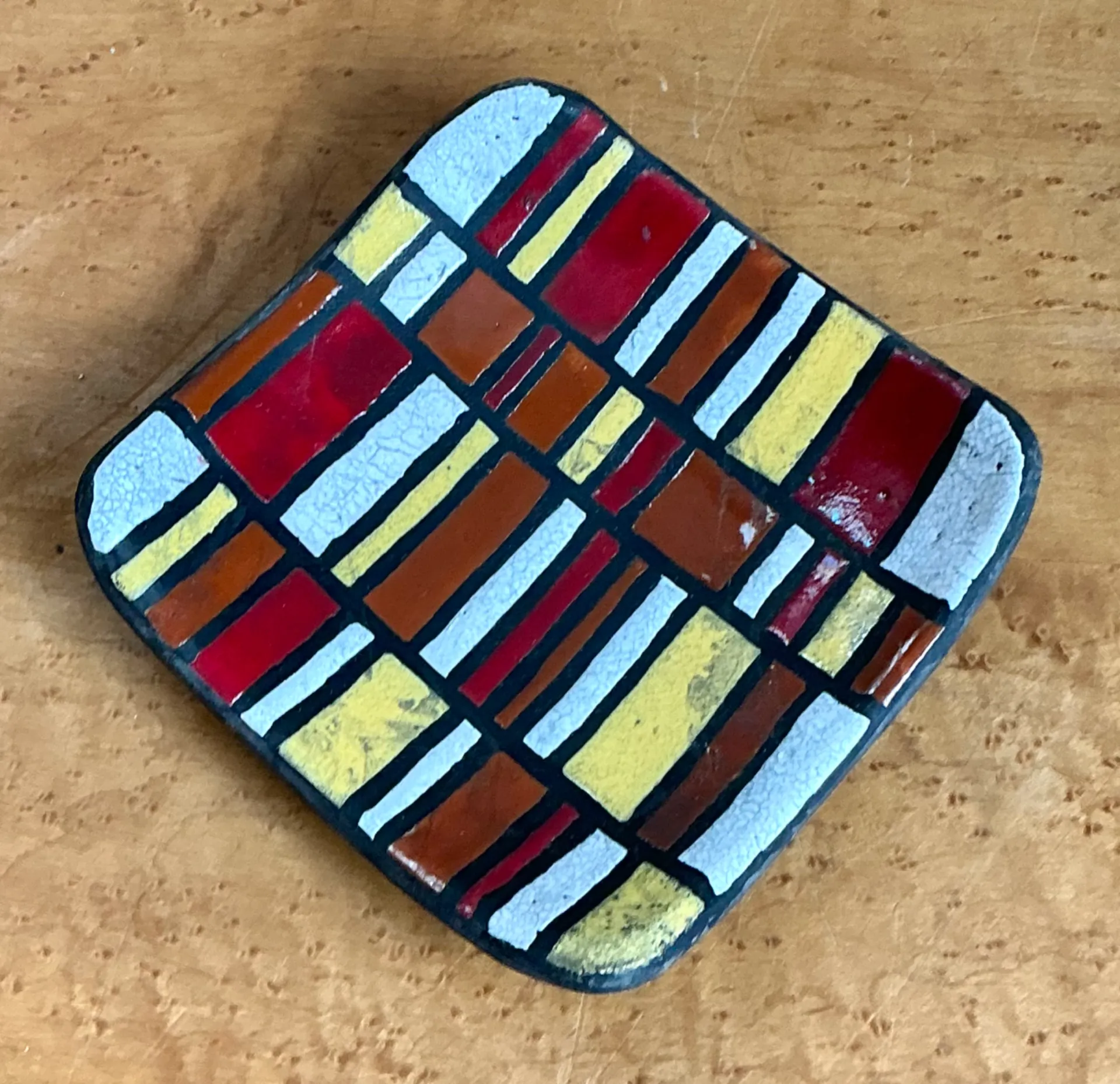 Vintage Abstract Ceramic Tile Dish — additional photo 4