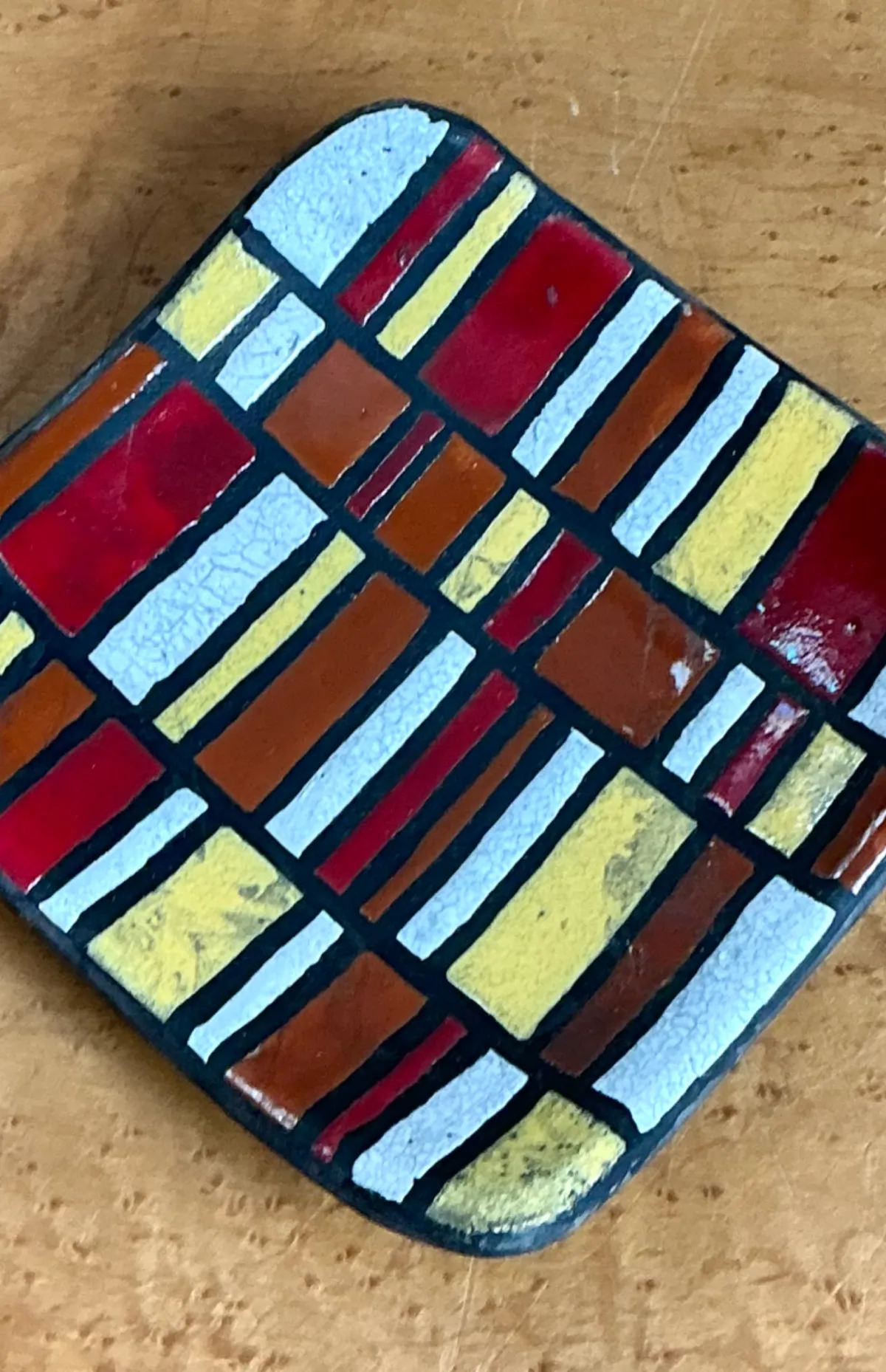 Vintage Abstract Ceramic Tile Dish — additional photo 4