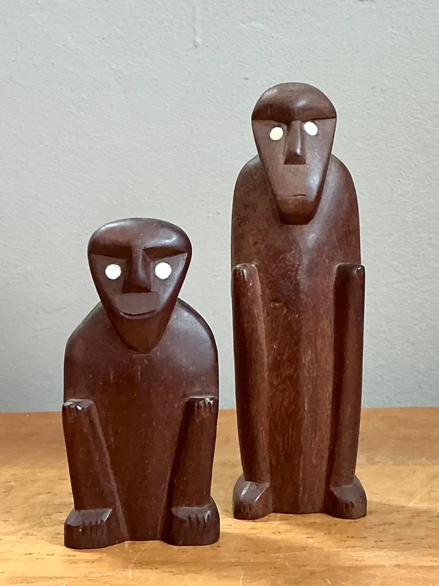 Vintage Abstract Carved Wood Figures - Set Of Two — additional photo 7