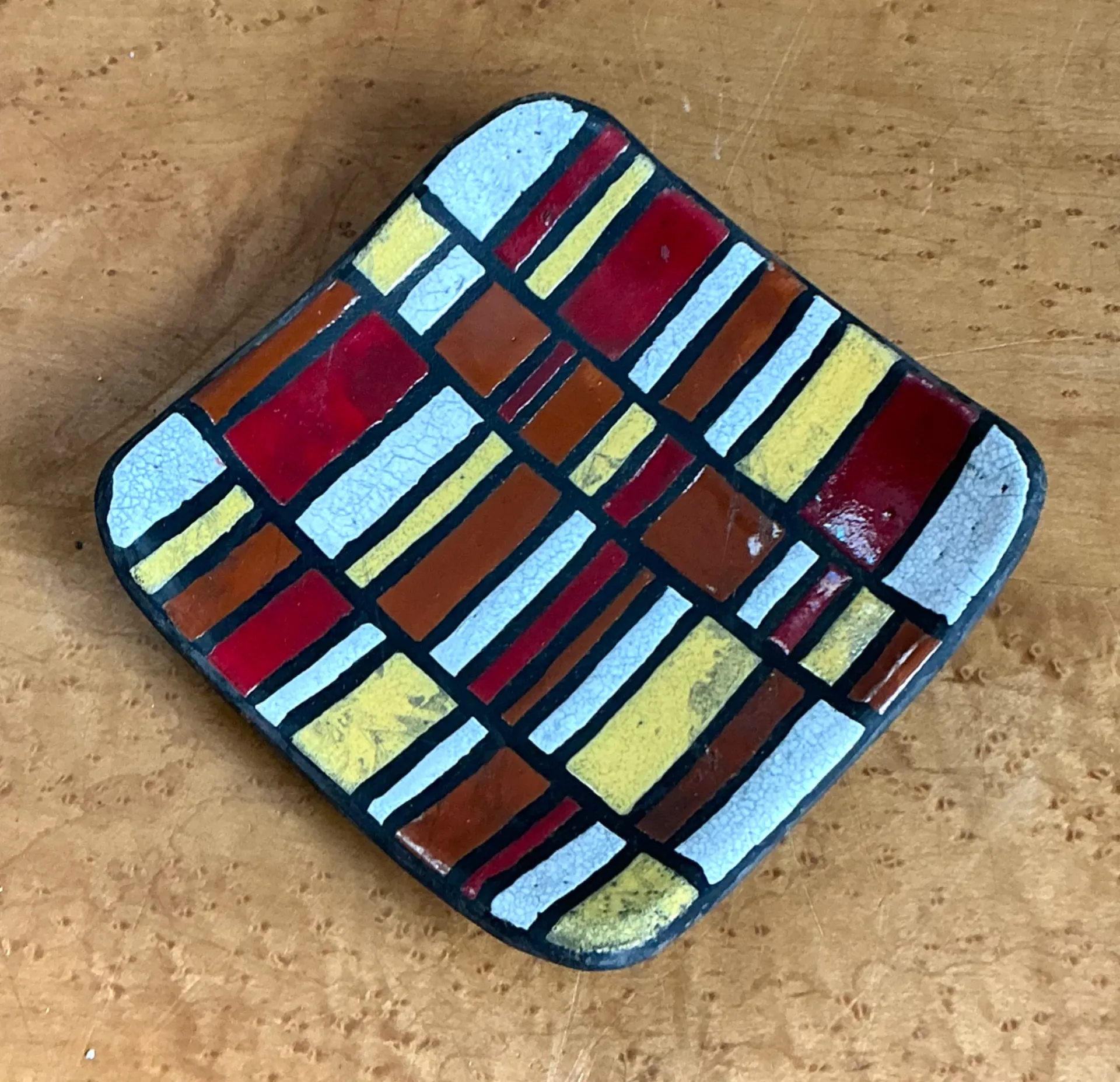 Vintage Abstract Ceramic Tile Dish — additional photo 5