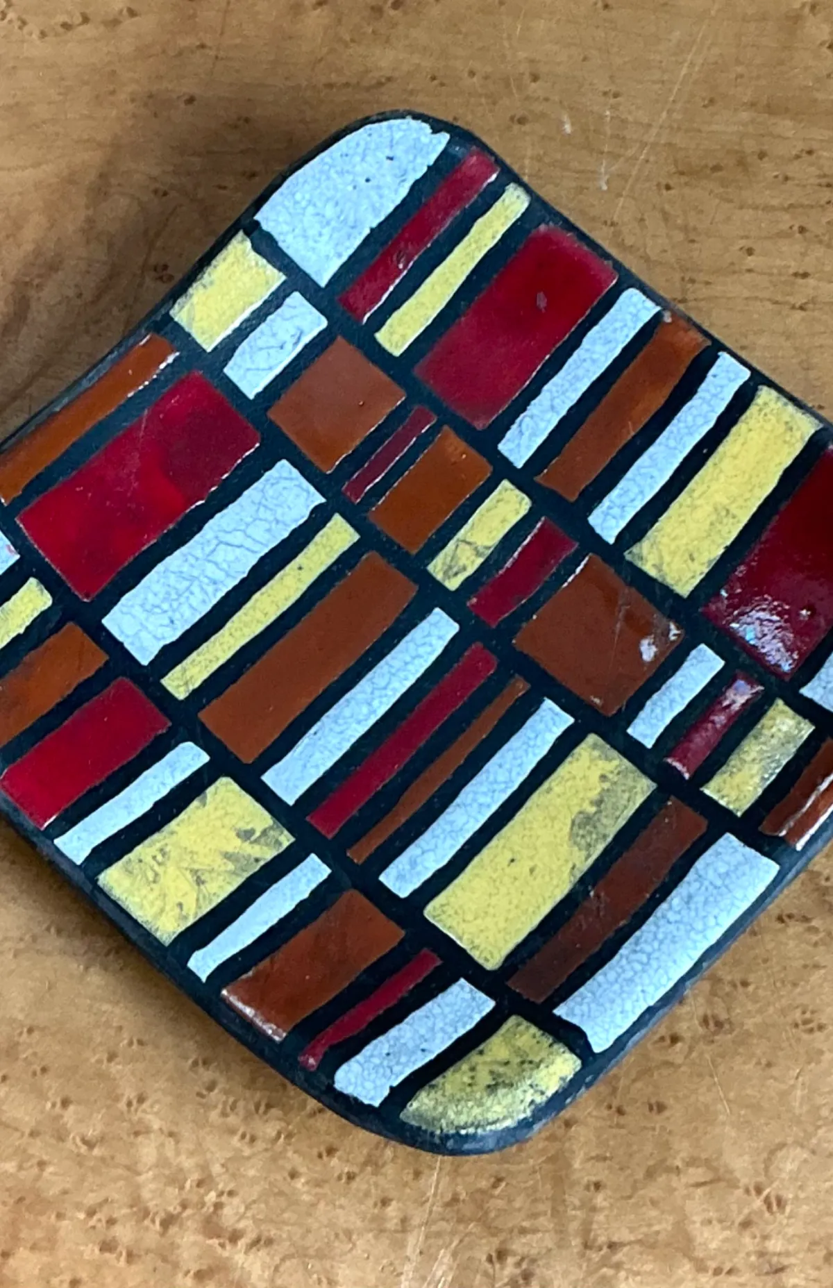 Vintage Abstract Ceramic Tile Dish — additional photo 5
