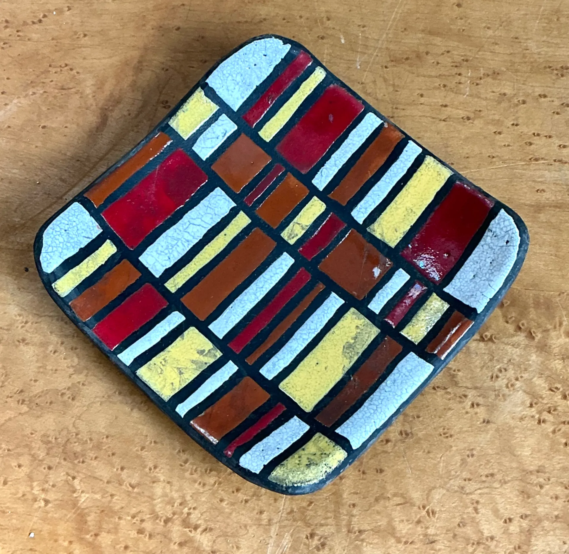 Vintage Abstract Ceramic Tile Dish — additional photo 6