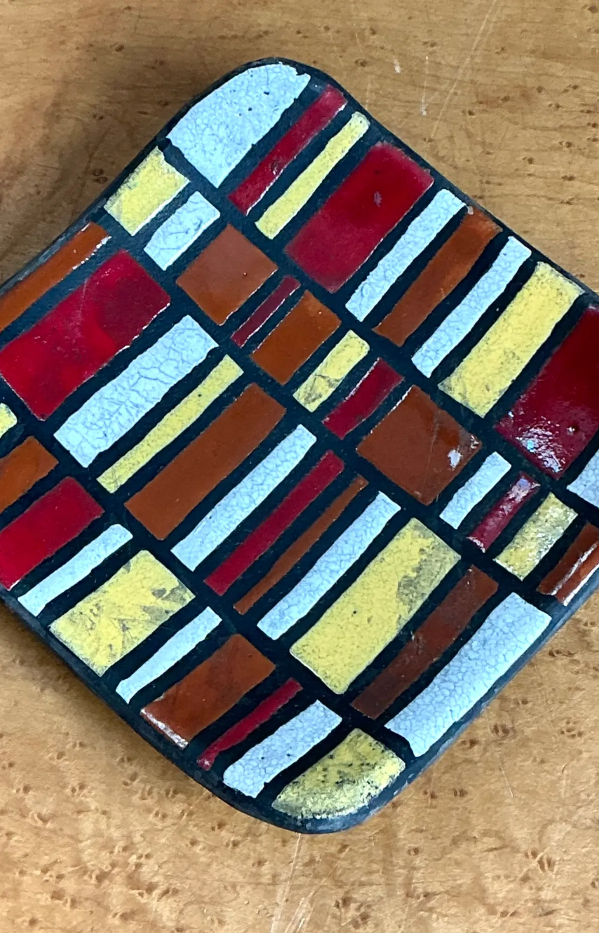 Vintage Abstract Ceramic Tile Dish — additional photo 6