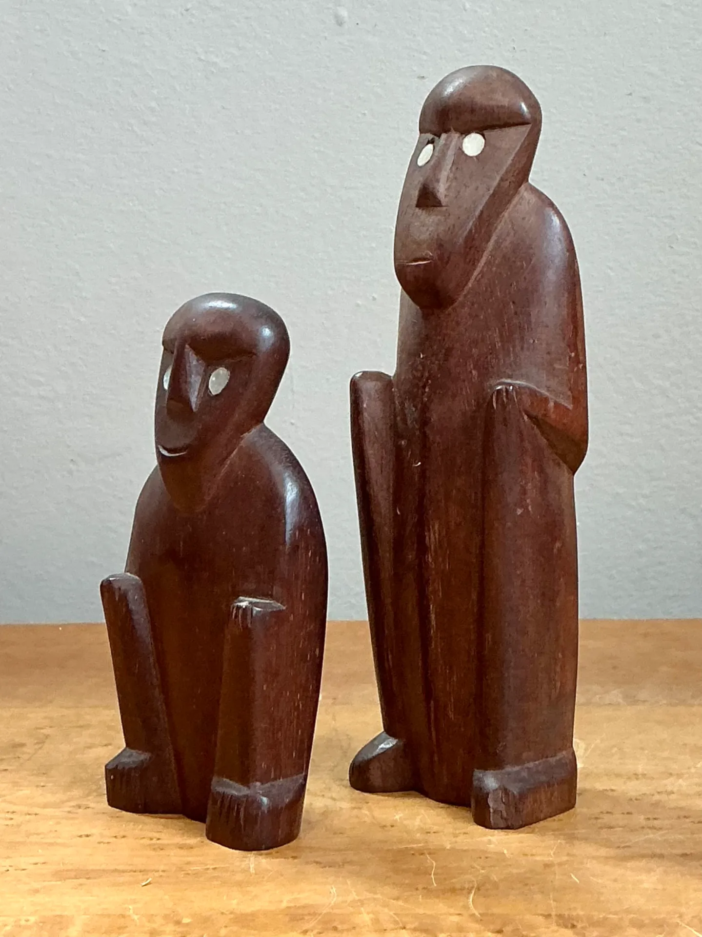 Vintage Abstract Carved Wood Figures - Set Of Two — additional photo 4