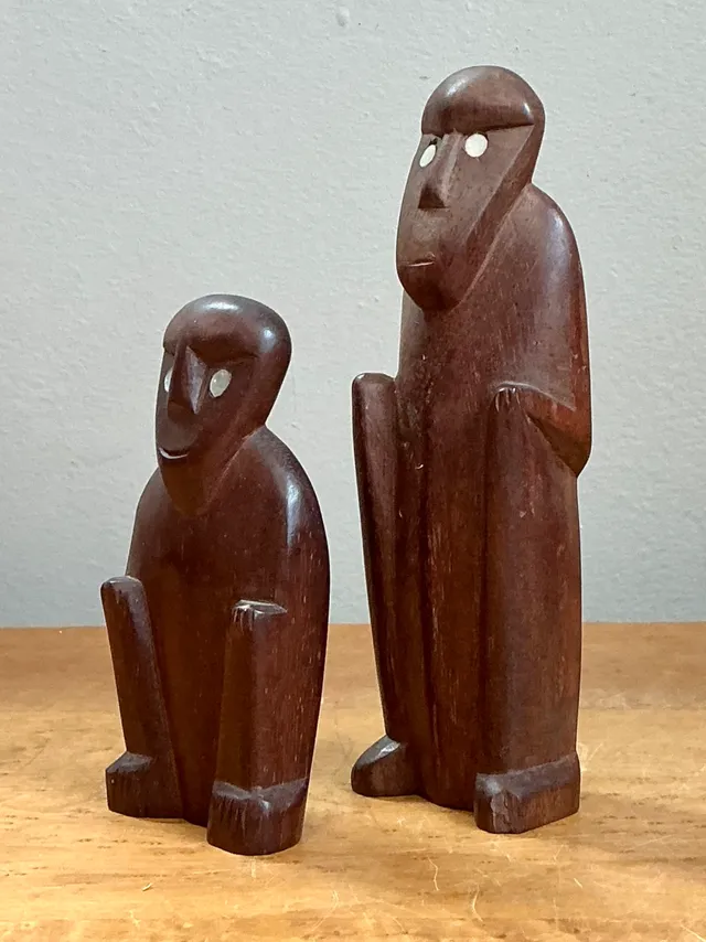 Vintage Abstract Carved Wood Figures - Set Of Two — additional photo 4