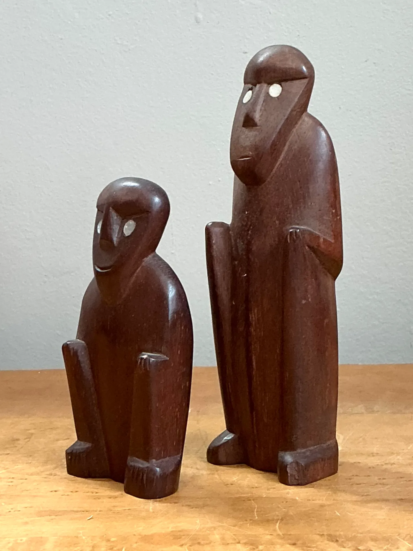 Vintage Abstract Carved Wood Figures - Set Of Two — additional photo 2