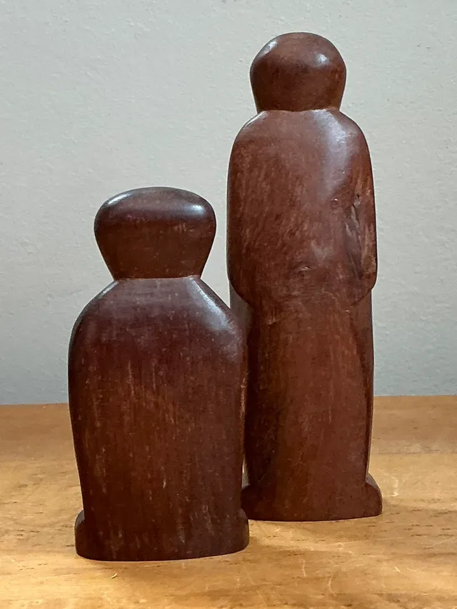 Vintage Abstract Carved Wood Figures - Set Of Two — additional photo 8