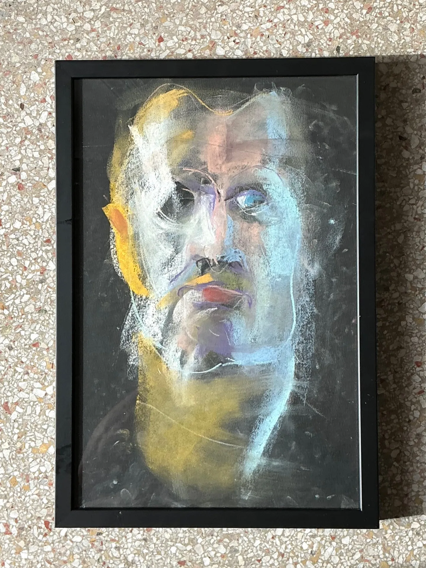 Vintage Abstract Portrait Oil Pastel Painting — additional photo 7
