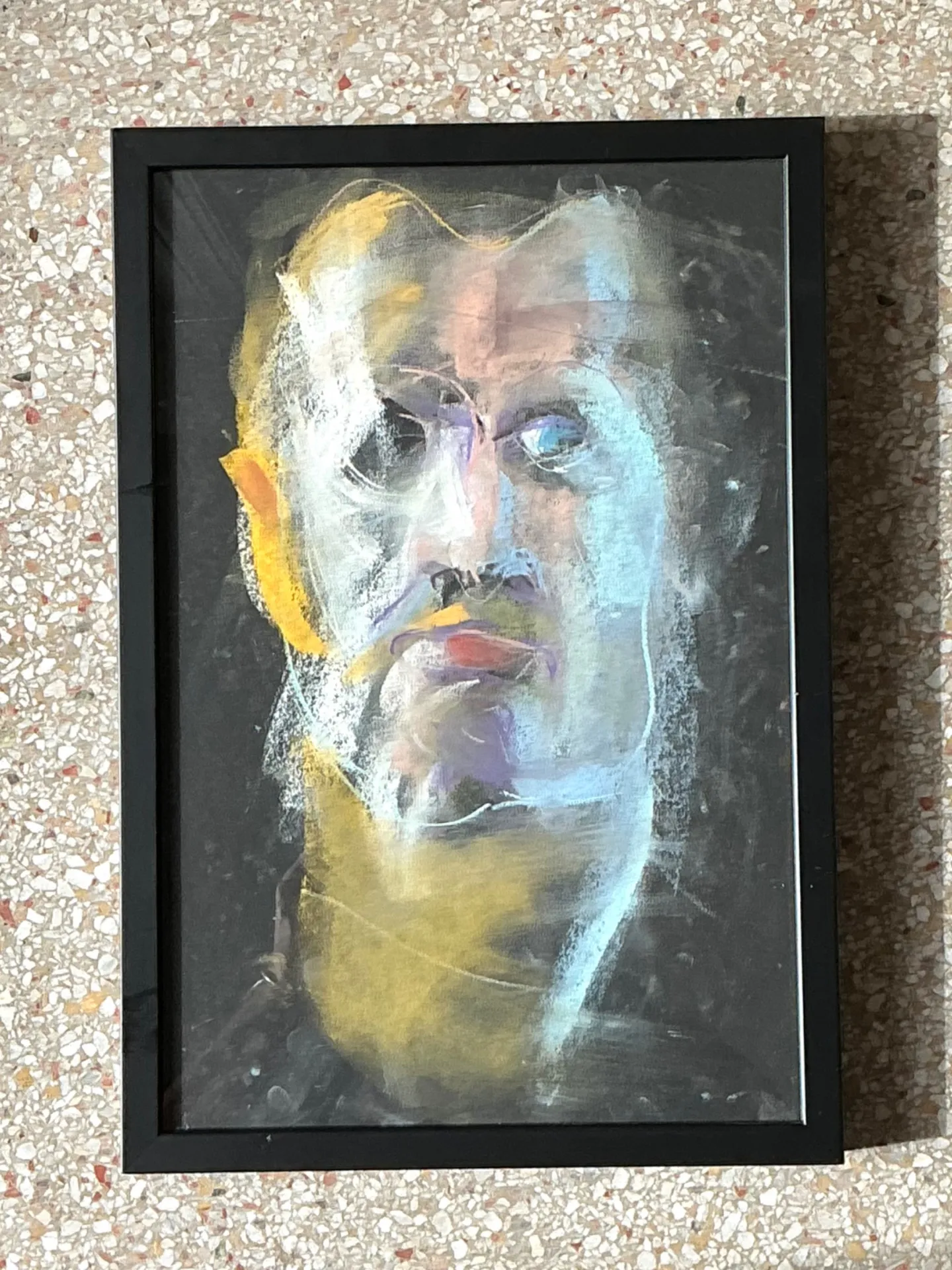 Vintage Abstract Portrait Oil Pastel Painting — additional photo 5