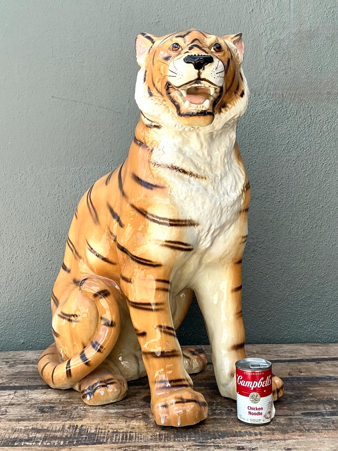 Vintage Italian Ceramic Tiger Statue — additional photo 4