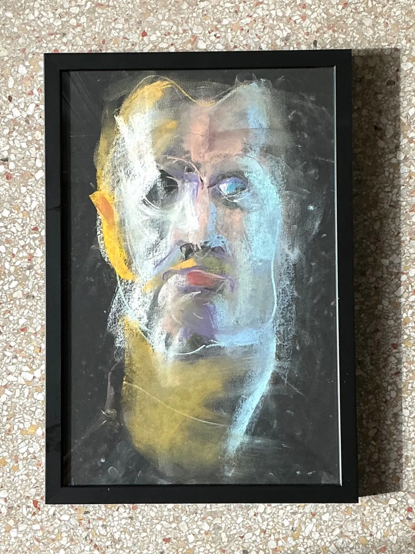 Vintage Abstract Portrait Oil Pastel Painting — additional photo 6