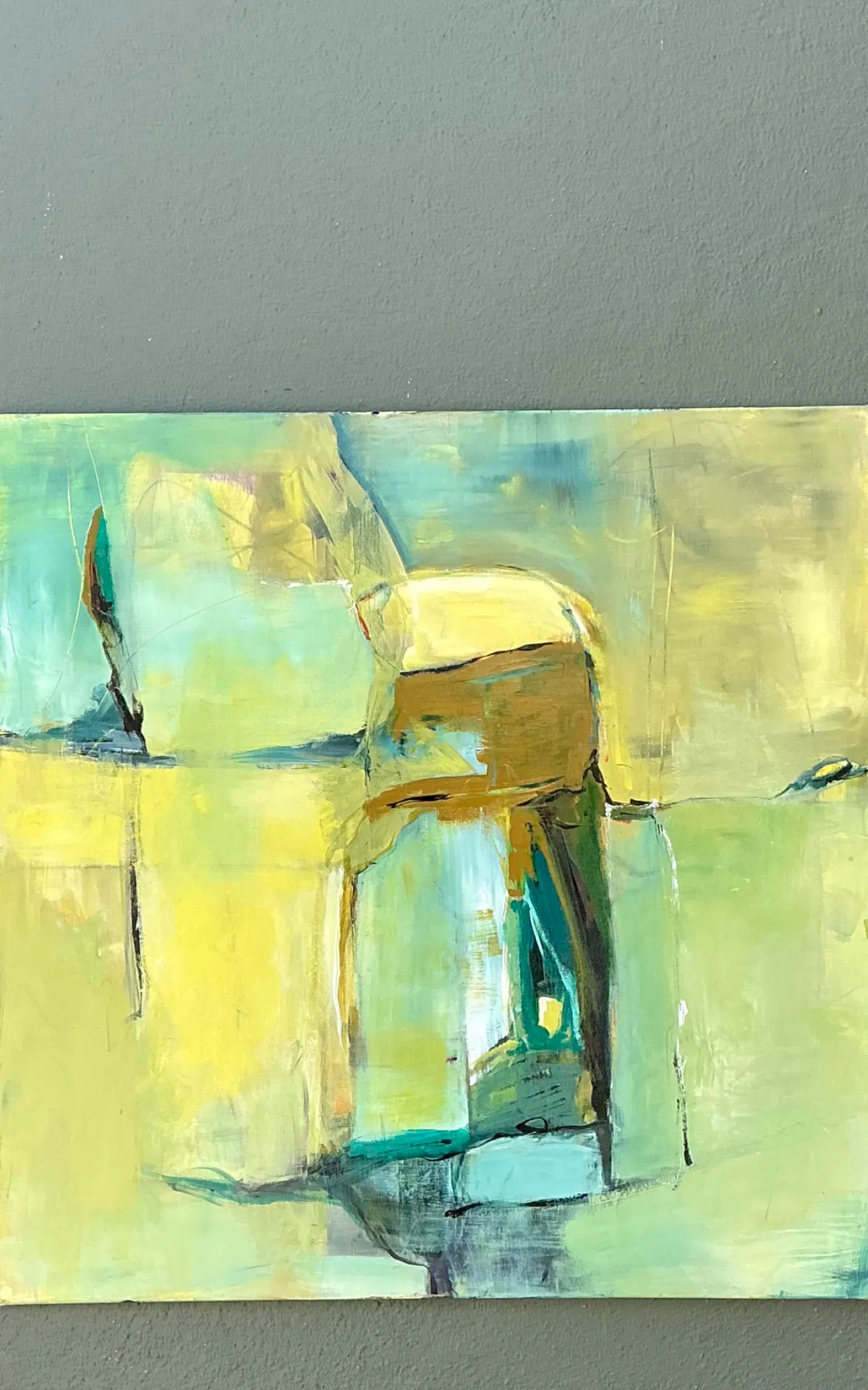 Vintage Abstract Expressionist Oil Painting on Canvas — additional photo 2
