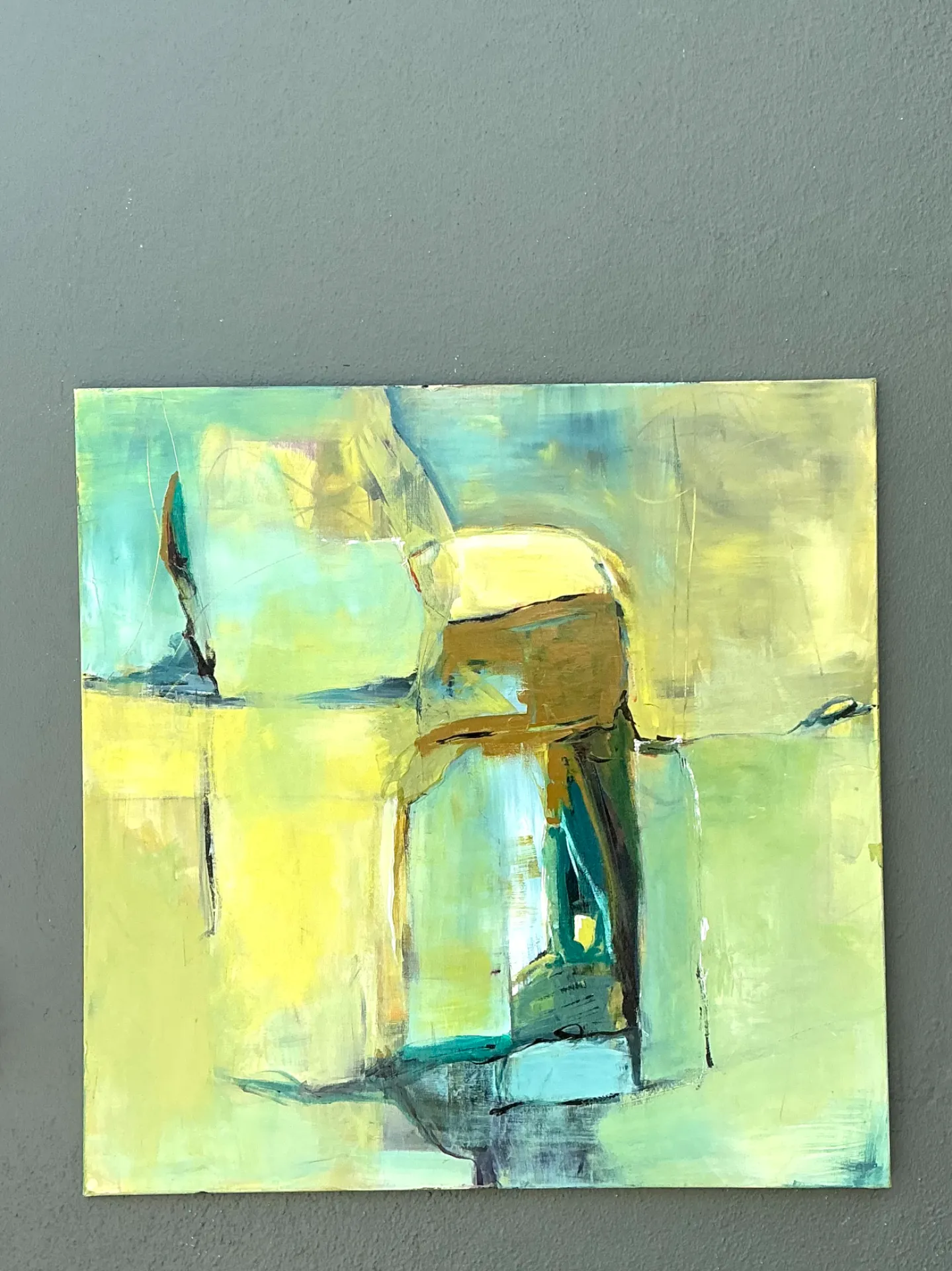 Vintage Abstract Expressionist Oil Painting on Canvas — additional photo 1