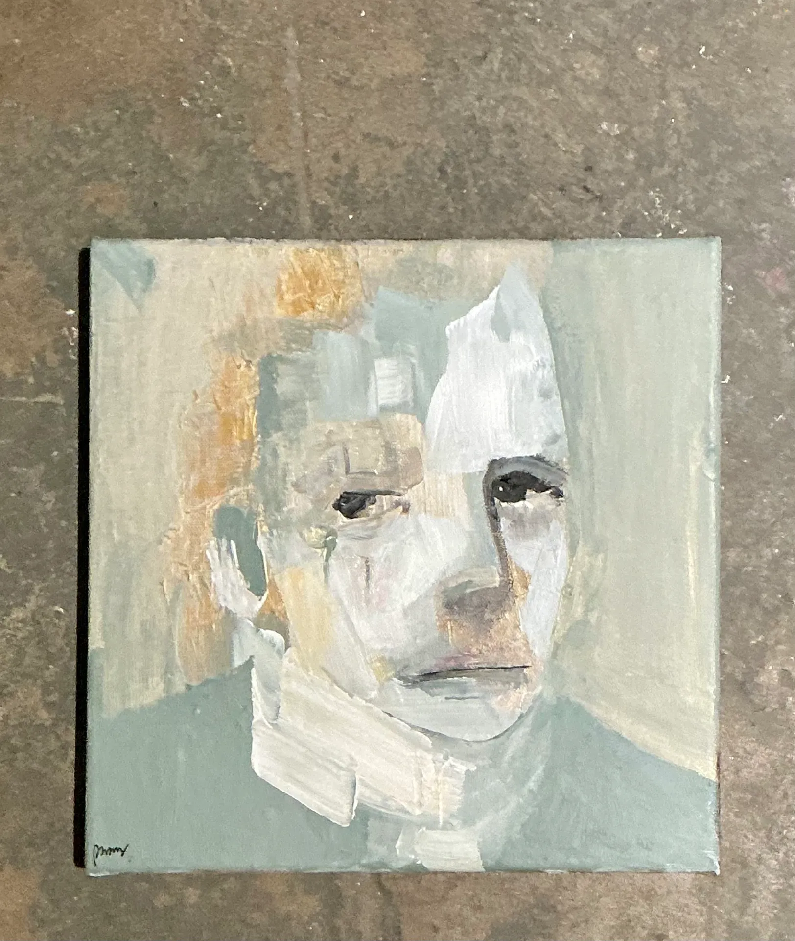 Vintage Abstract Expressionist Portrait Oil on Canvas — additional photo 1