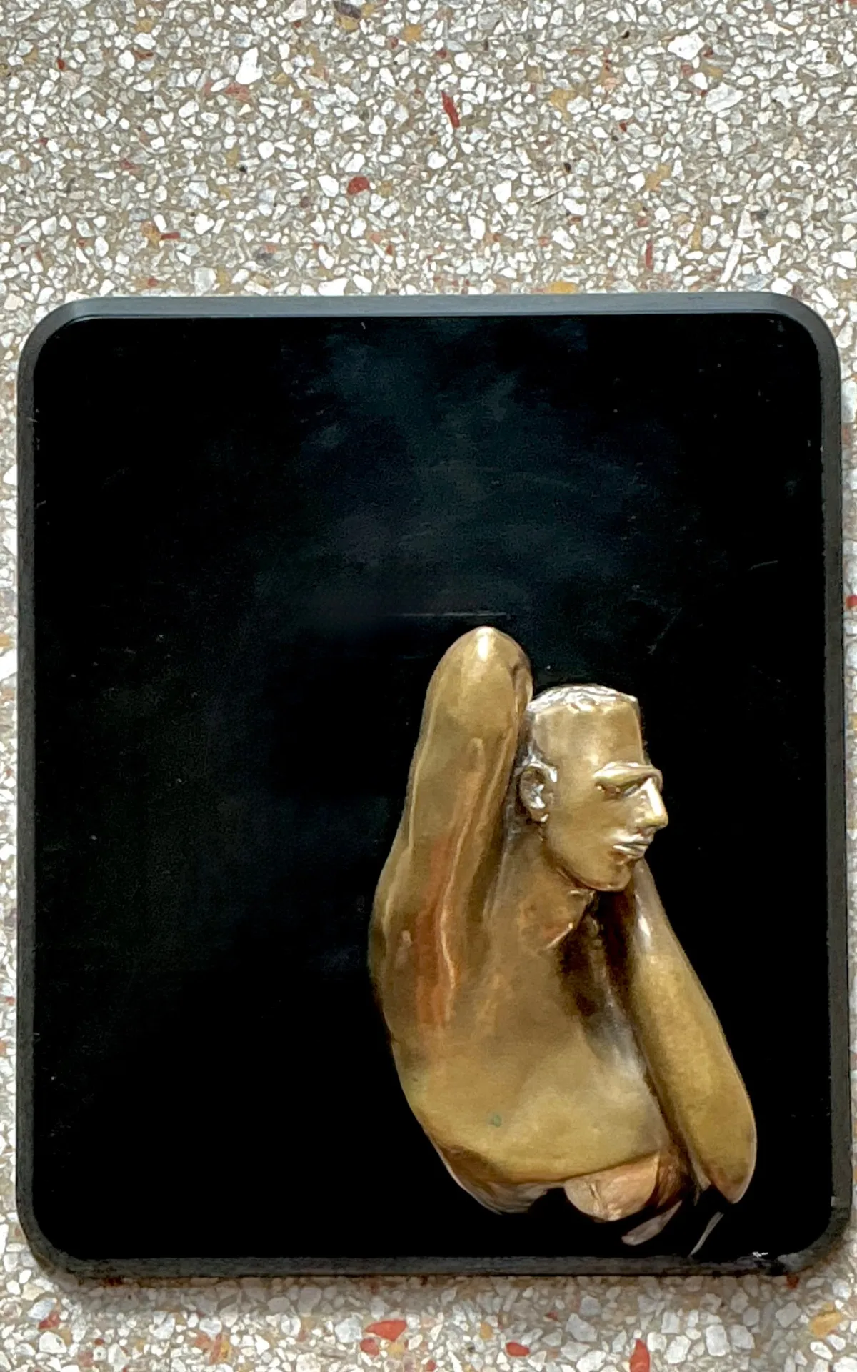 Vintage Bronze Male Bust Wall Sculpture — additional photo 2