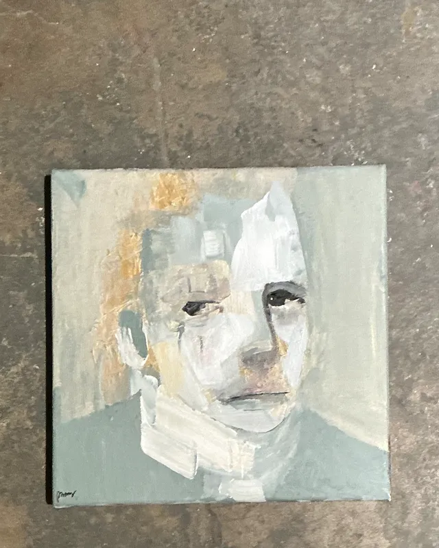 Vintage Abstract Expressionist Portrait Oil on Canvas — additional photo 3