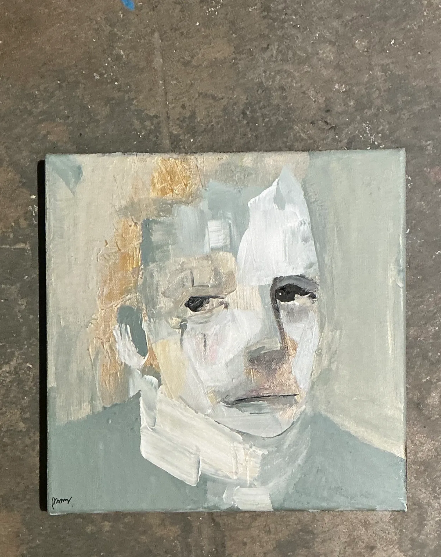 Vintage Abstract Expressionist Portrait Oil on Canvas — additional photo 7