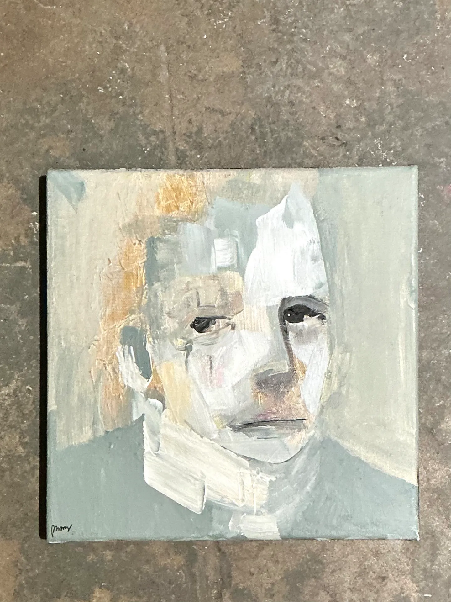 Vintage Abstract Expressionist Portrait Oil on Canvas — additional photo 6