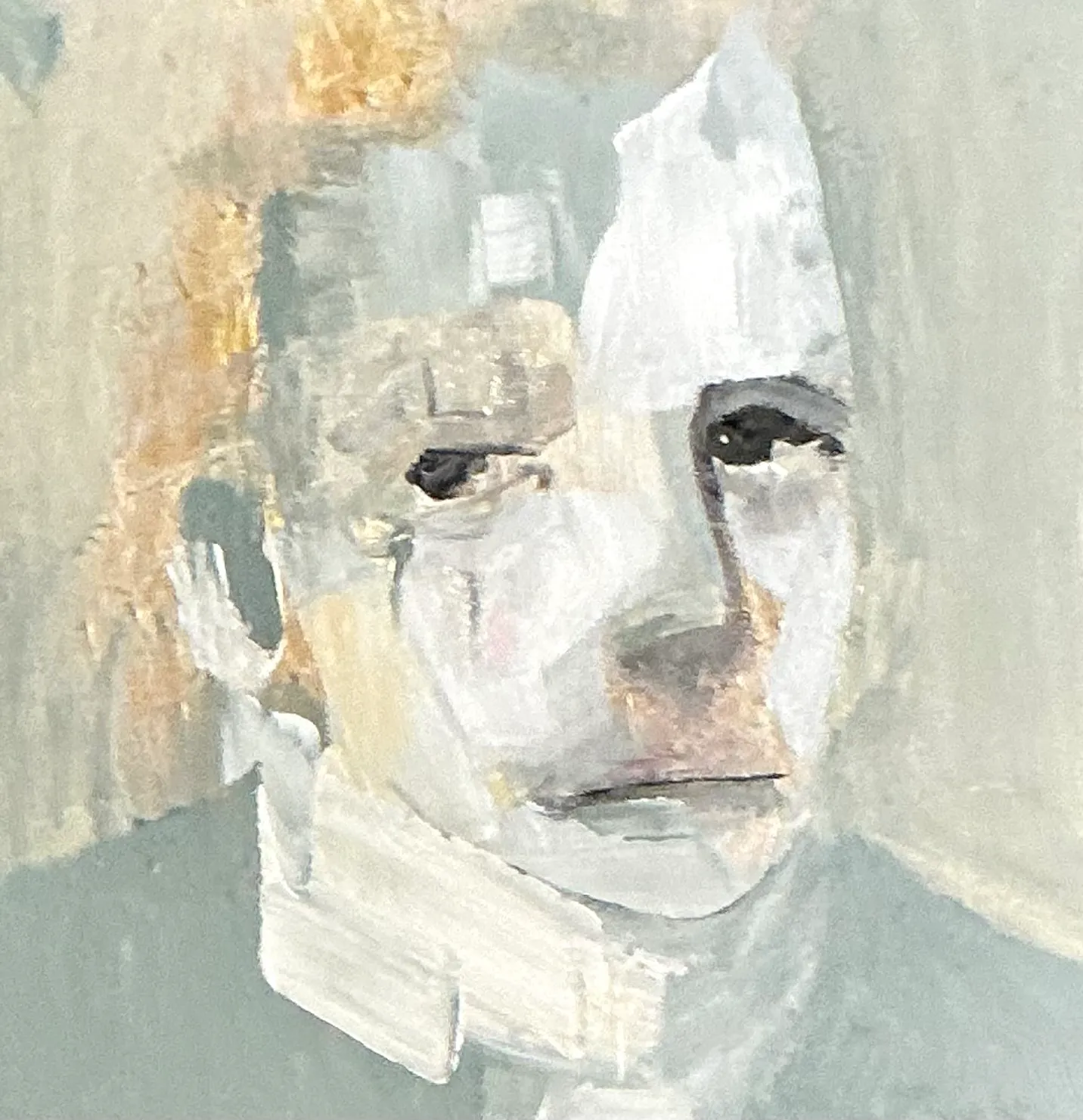 Vintage Abstract Expressionist Portrait Oil on Canvas — additional photo 2
