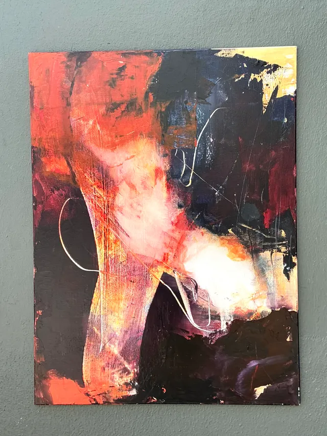 Vintage Abstract Expressionist Oil Painting on Canvas — additional photo 1