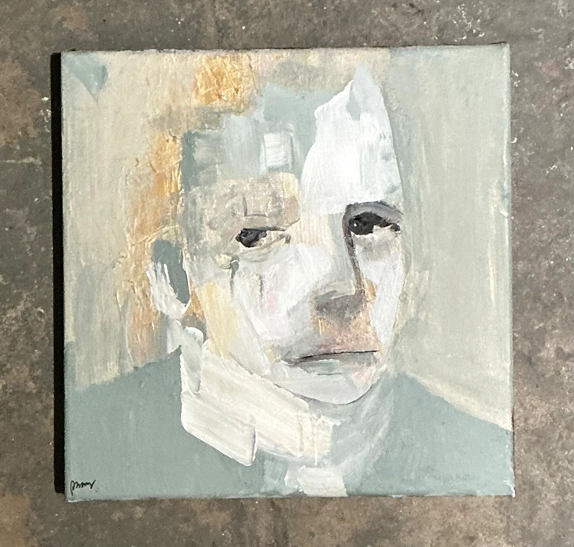 Vintage Abstract Expressionist Portrait Oil on Canvas — additional photo 4