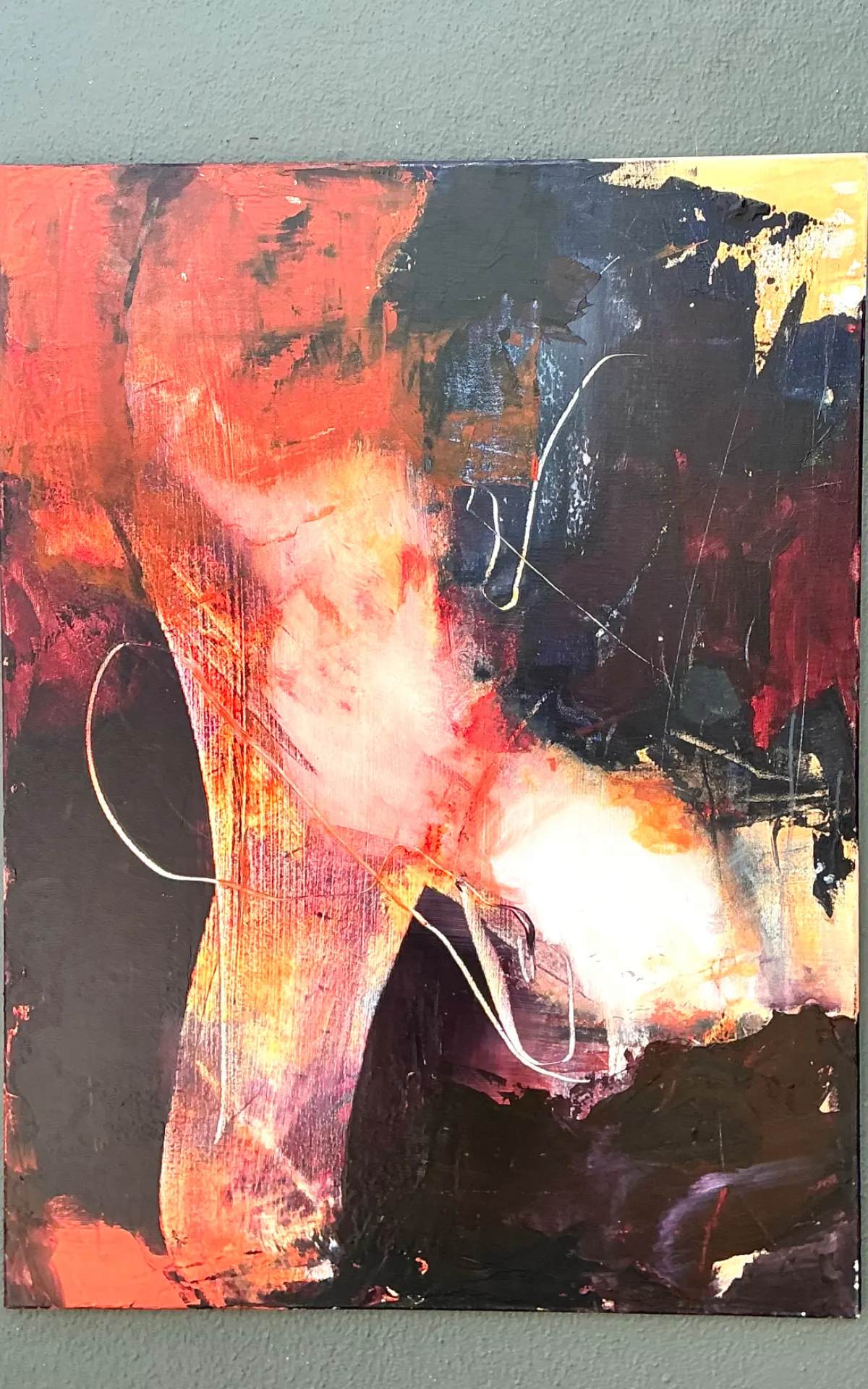 Vintage Abstract Expressionist Oil Painting on Canvas — additional photo 2