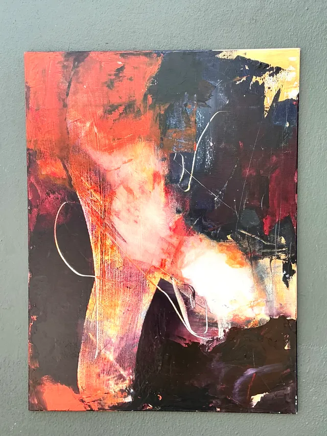 Vintage Abstract Expressionist Oil Painting on Canvas — additional photo 2