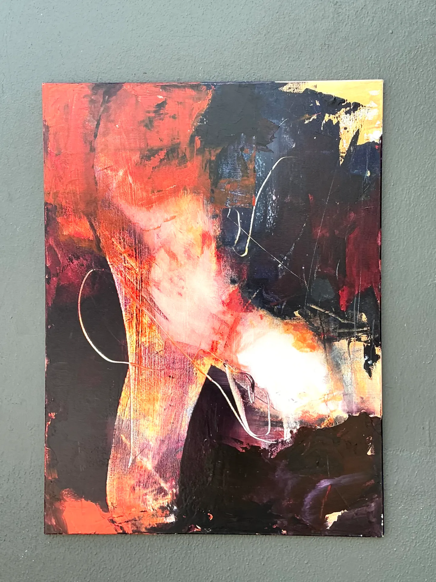 Vintage Abstract Expressionist Oil Painting on Canvas — additional photo 4