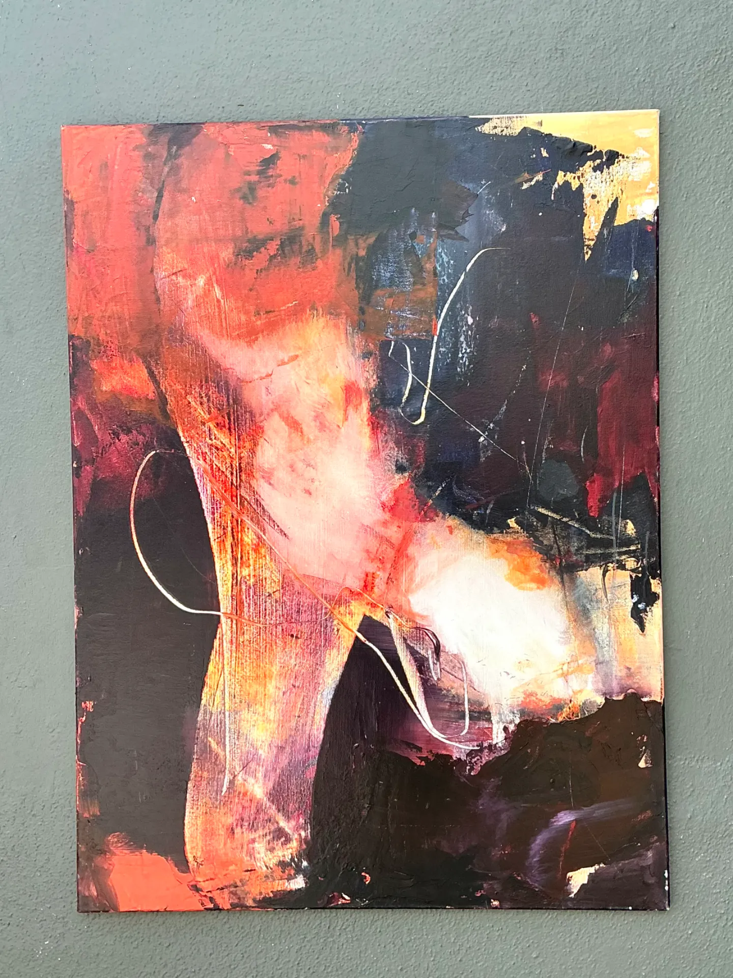 Vintage Abstract Expressionist Oil Painting on Canvas — additional photo 3