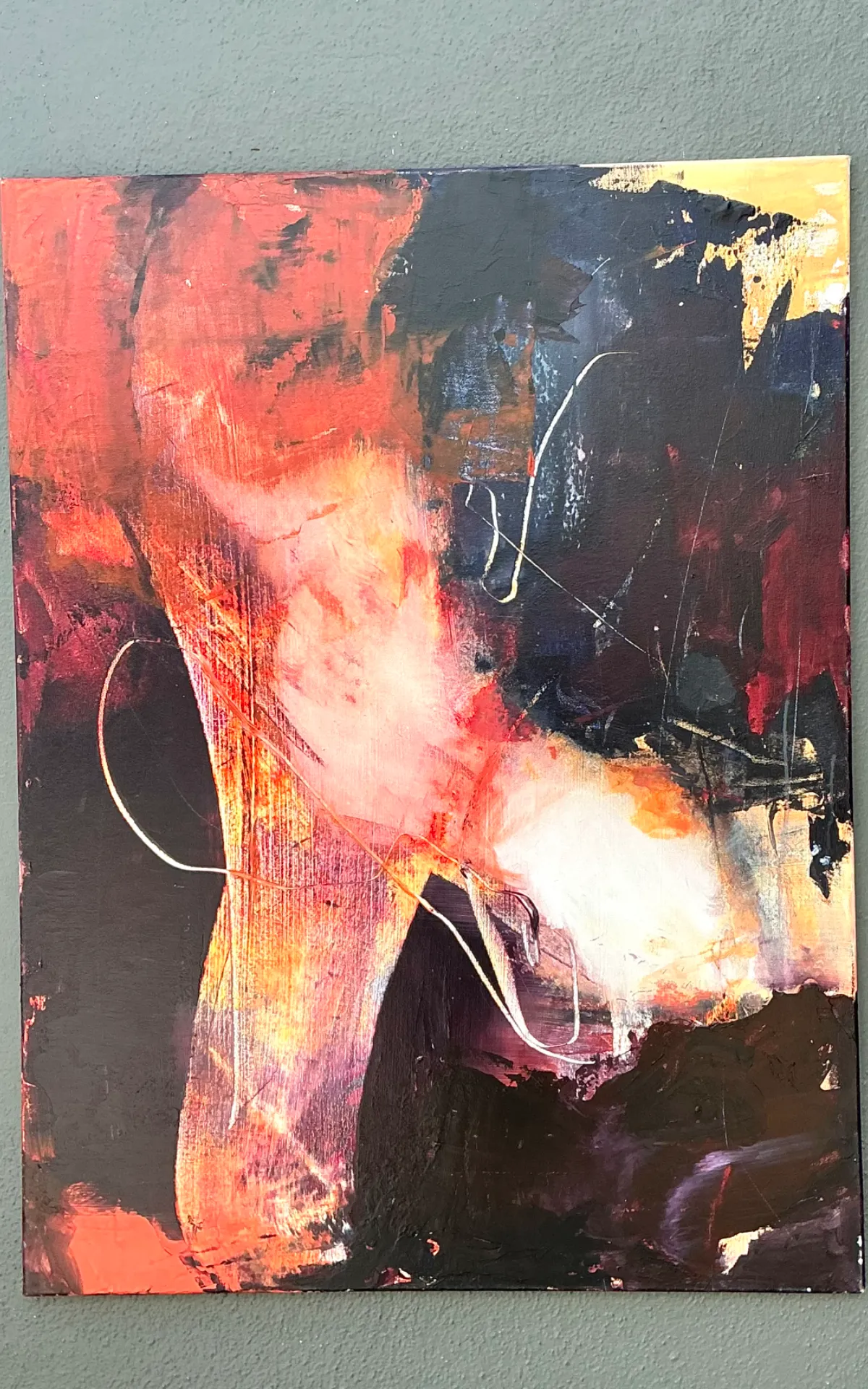 Vintage Abstract Expressionist Oil Painting on Canvas — additional photo 3