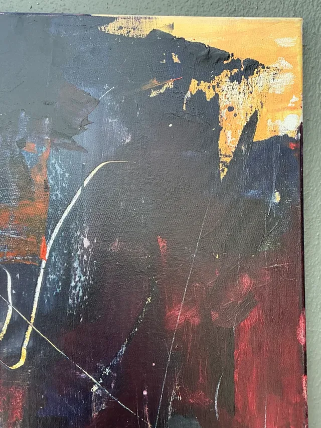 Vintage Abstract Expressionist Oil Painting on Canvas — additional photo 5