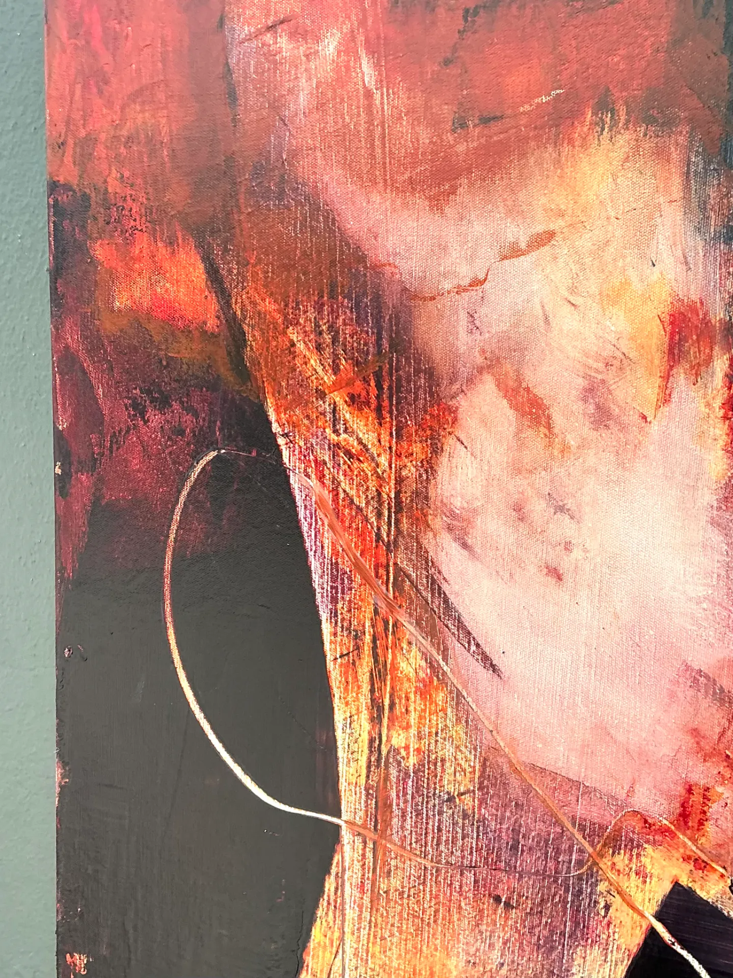Vintage Abstract Expressionist Oil Painting on Canvas — additional photo 7