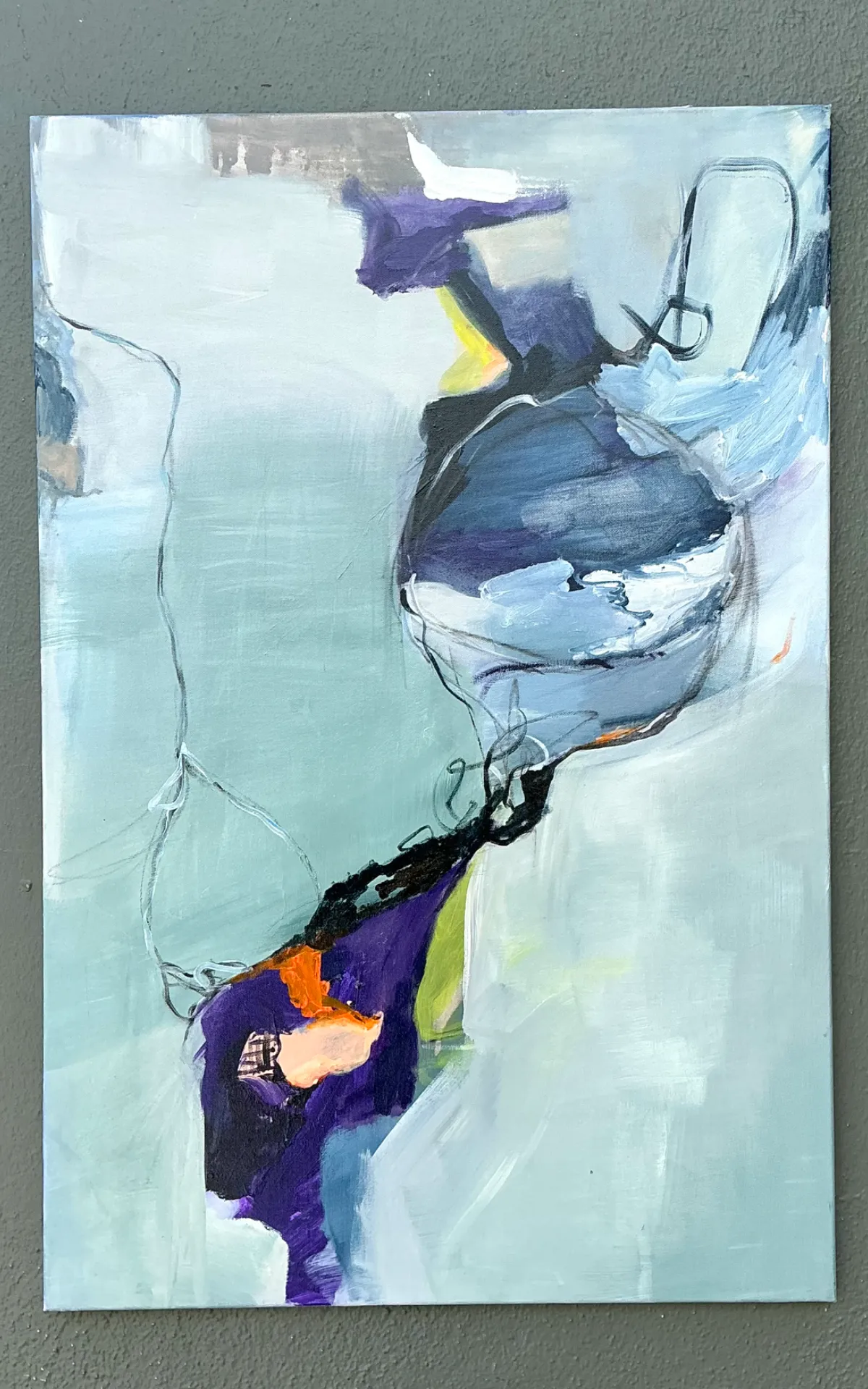 Vintage Abstract Expressionist Oil Painting on Canvas — additional photo 4