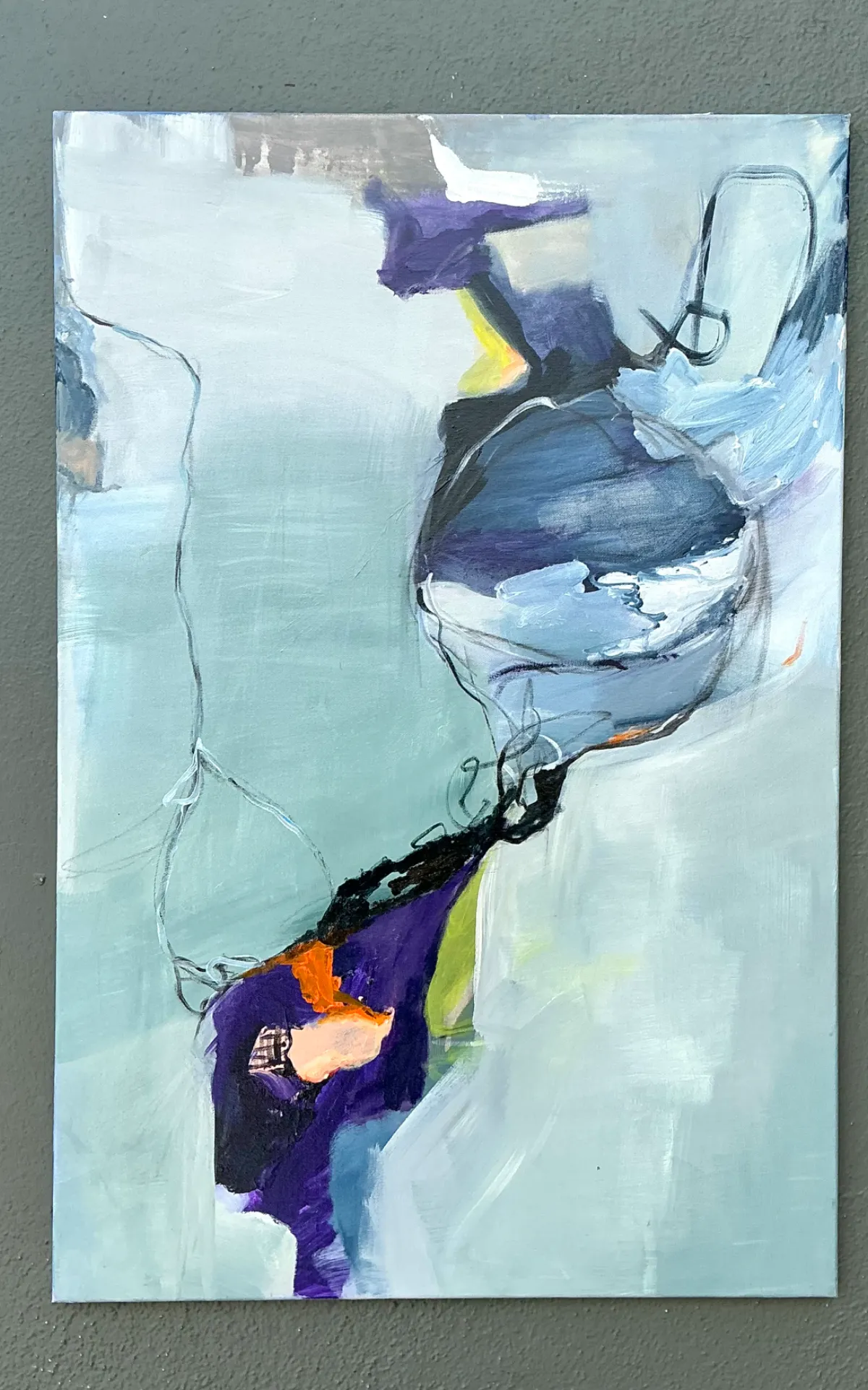 Vintage Abstract Expressionist Oil Painting on Canvas — additional photo 2
