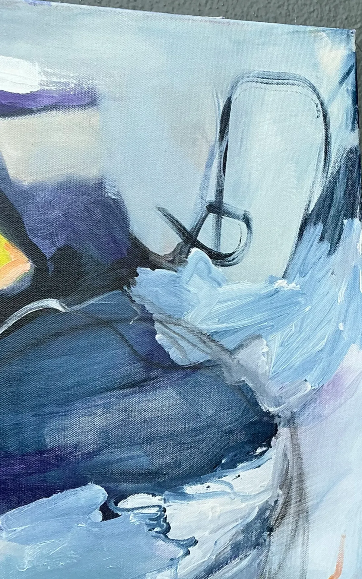 Vintage Abstract Expressionist Oil Painting on Canvas — additional photo 3