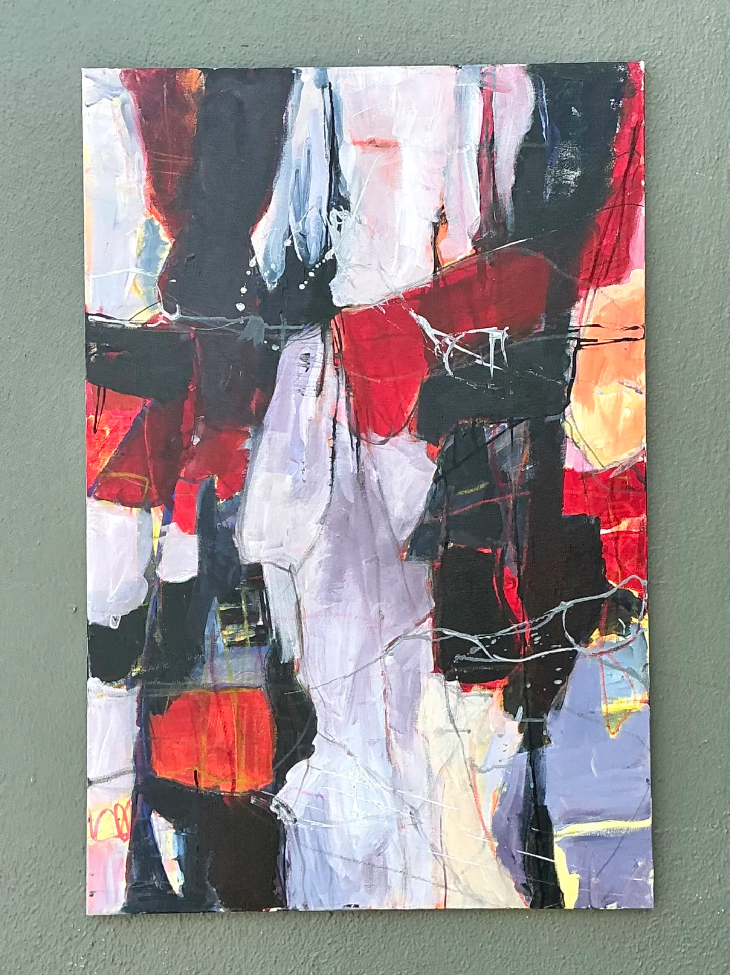 Vintage Abstract Expressionist Oil Painting on Canvas — additional photo 1