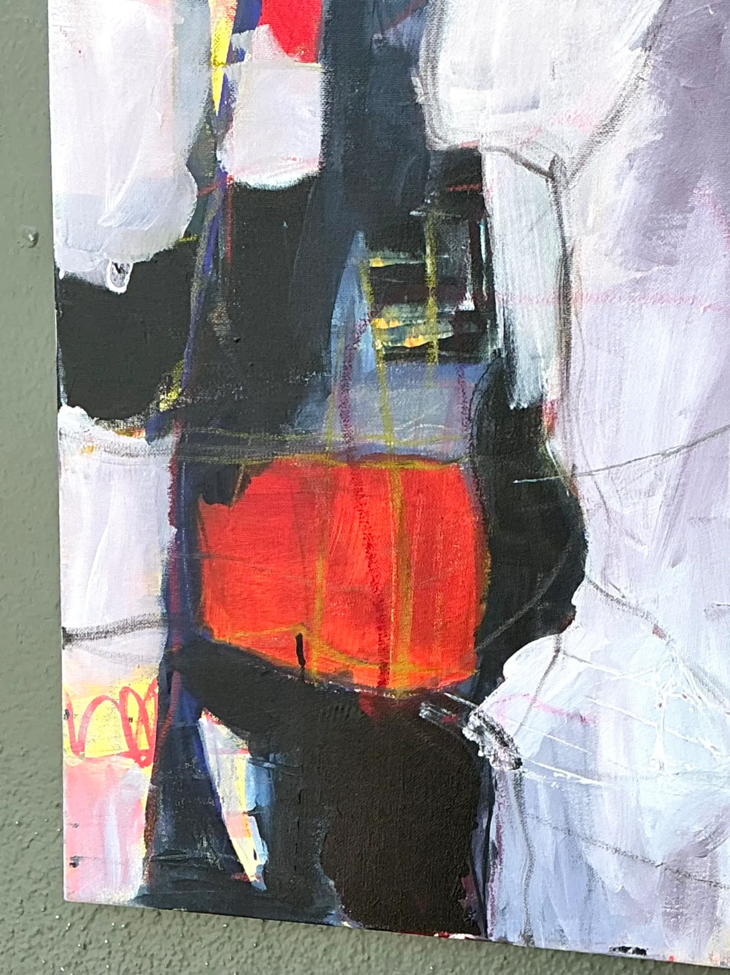 Vintage Abstract Expressionist Oil Painting on Canvas — additional photo 3