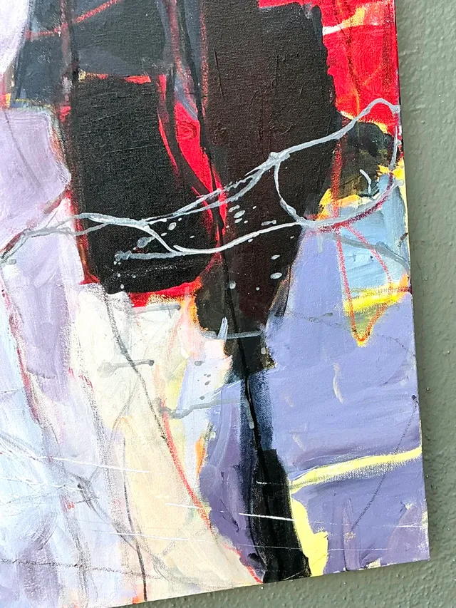 Vintage Abstract Expressionist Oil Painting on Canvas — additional photo 4