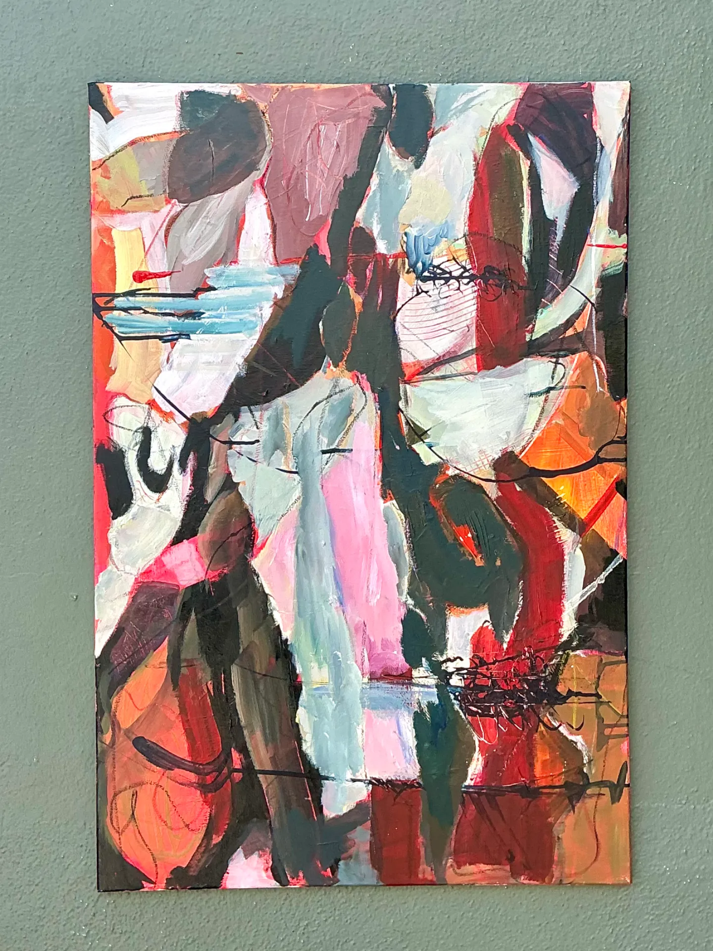 Vintage Abstract Expressionist Oil Painting on Canvas — additional photo 1