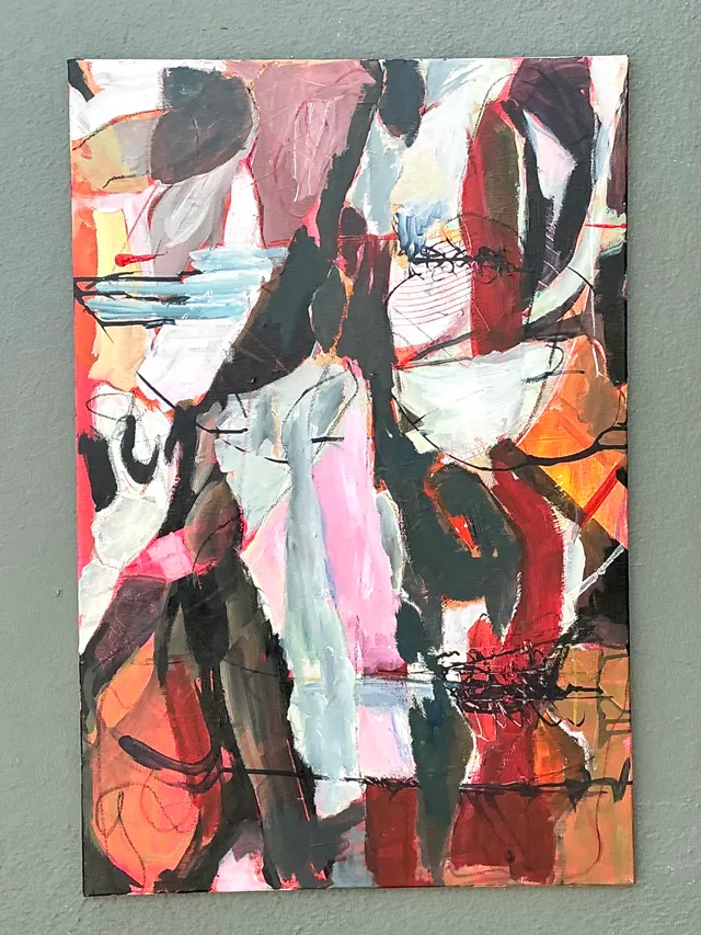 Vintage Abstract Expressionist Oil Painting on Canvas — additional photo 8