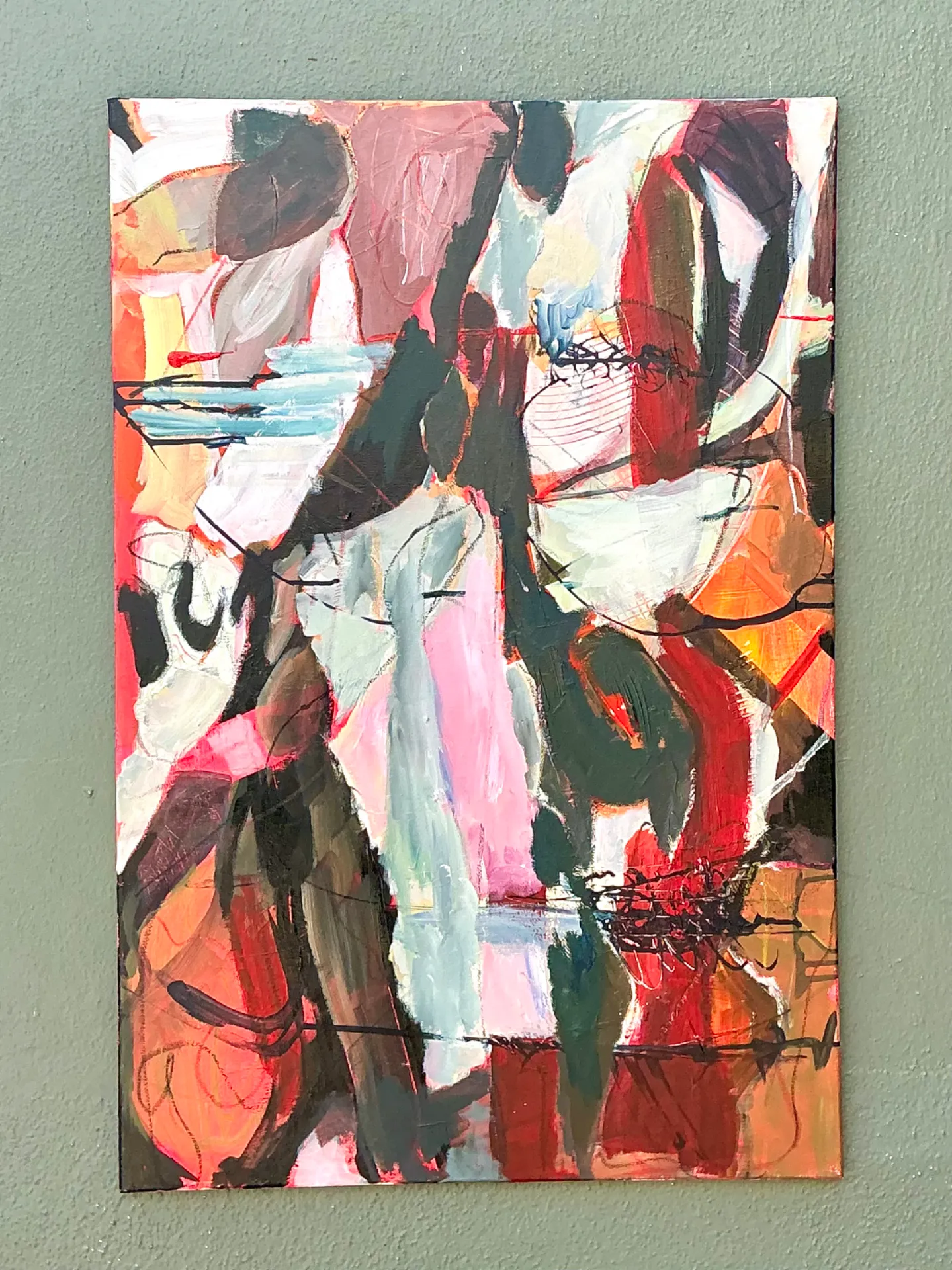 Vintage Abstract Expressionist Oil Painting on Canvas — additional photo 2