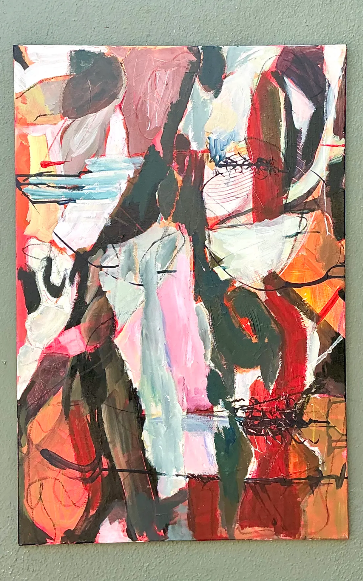 Vintage Abstract Expressionist Oil Painting on Canvas — additional photo 2