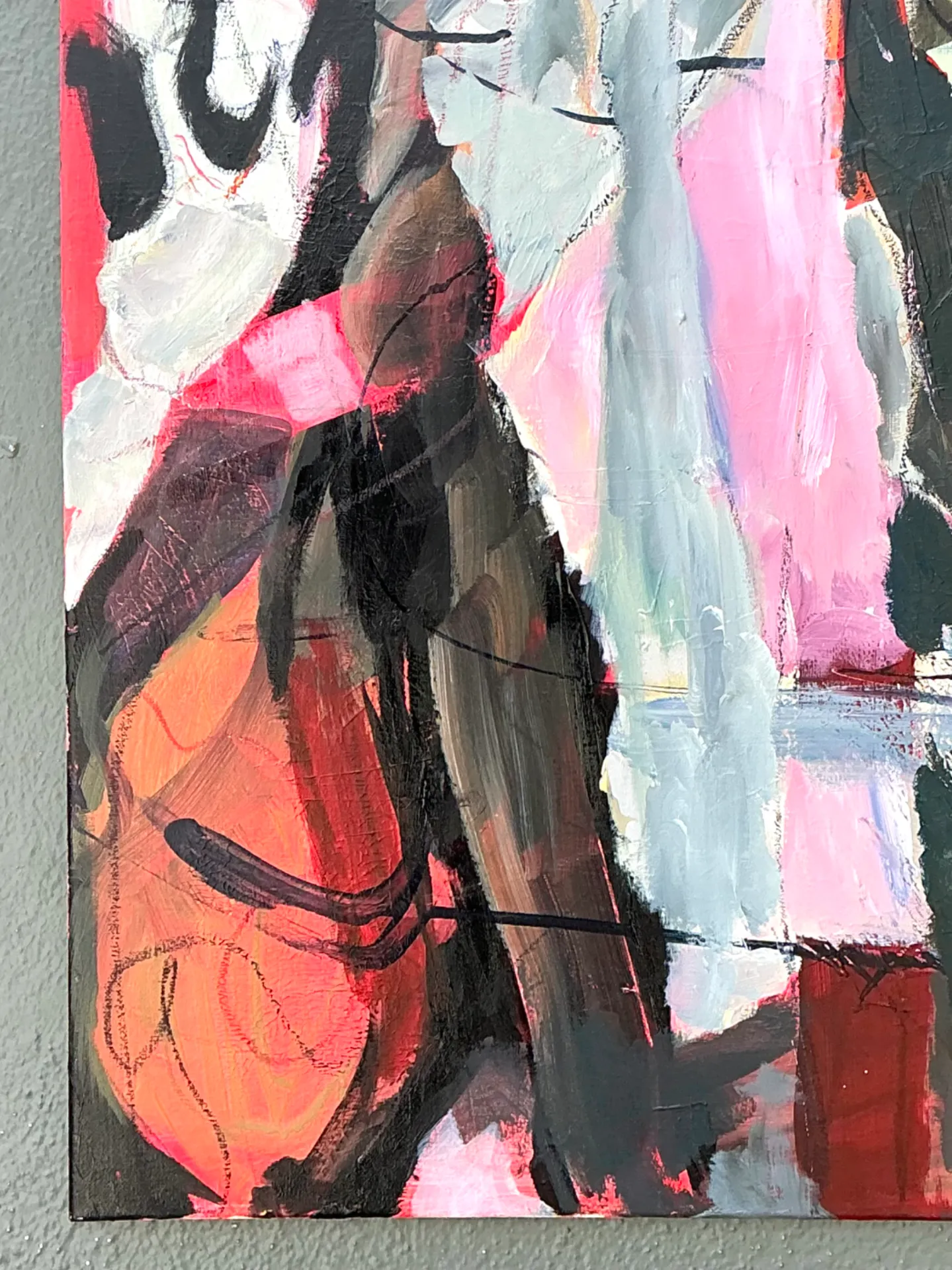 Vintage Abstract Expressionist Oil Painting on Canvas — additional photo 3
