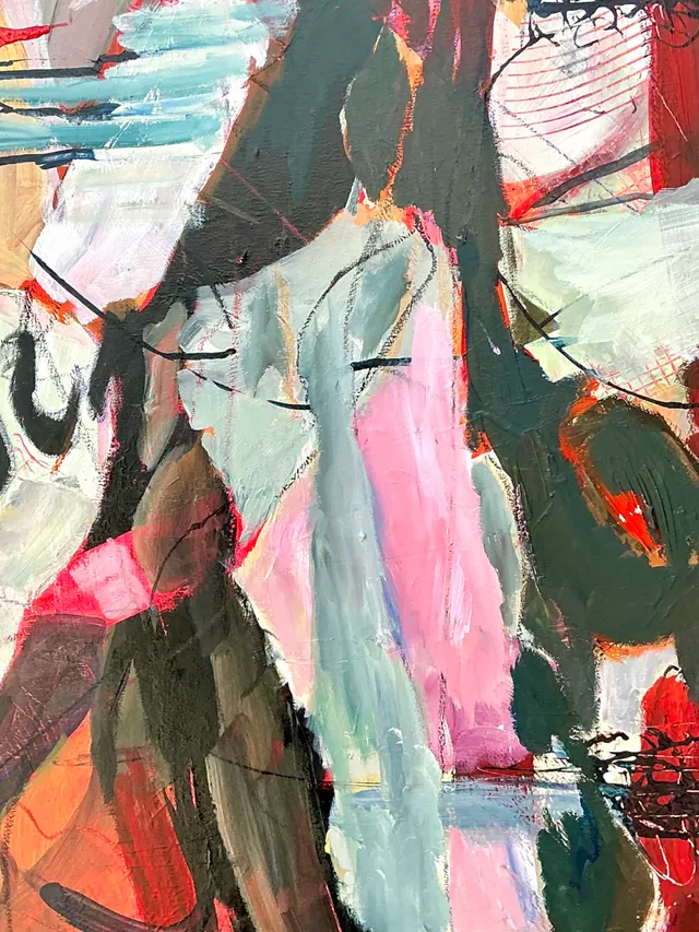 Vintage Abstract Expressionist Oil Painting on Canvas — additional photo 5